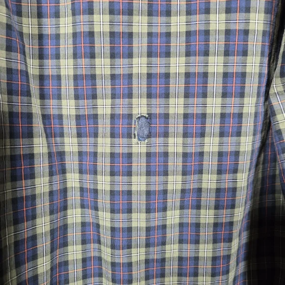Ralph Lauren Men’s Green Navy Plaid Button Up Long Sleeve Shirt Size Large - Picture 11 of 11